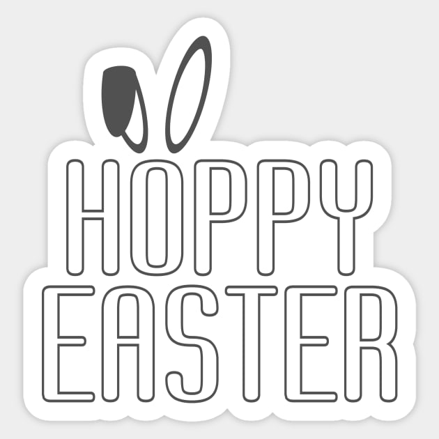 Simple Minimalist Hoppy Easter Pun Typography Sticker by Jasmine Anderson